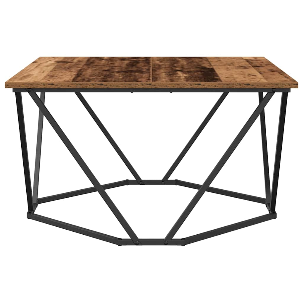 Sofabord Gammelt træ 80 x 80 x 45 cm Ingeniørtræ og stål