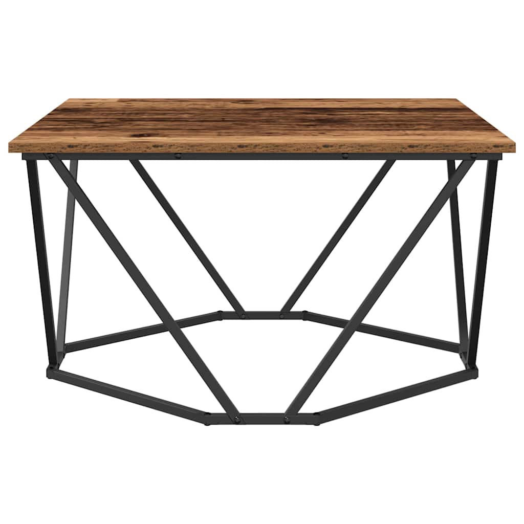 Sofabord Gammelt træ 80 x 80 x 45 cm Ingeniørtræ og stål