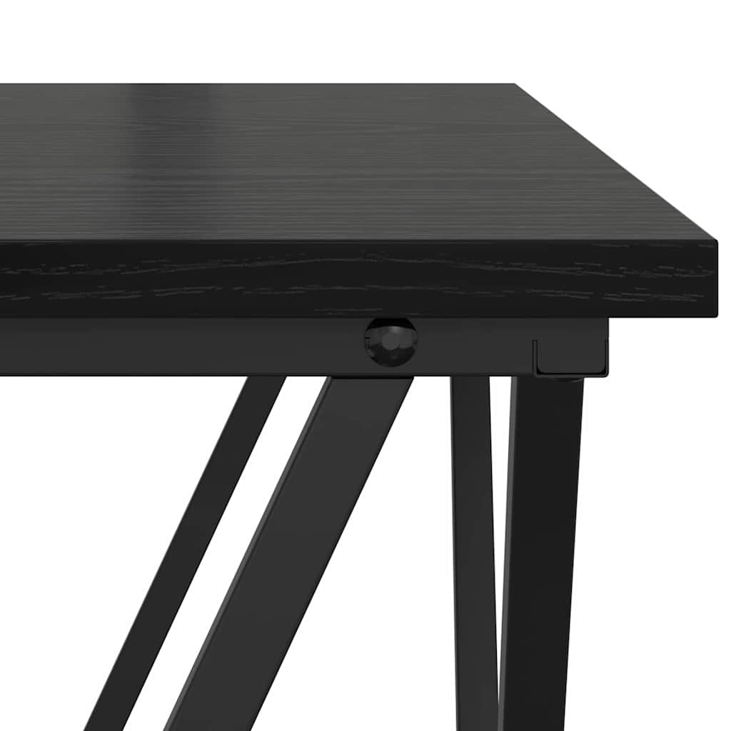 Sofabord 3 stk. Sort eg 50 x 50 x 40 cm Ingeniørtræ og stål