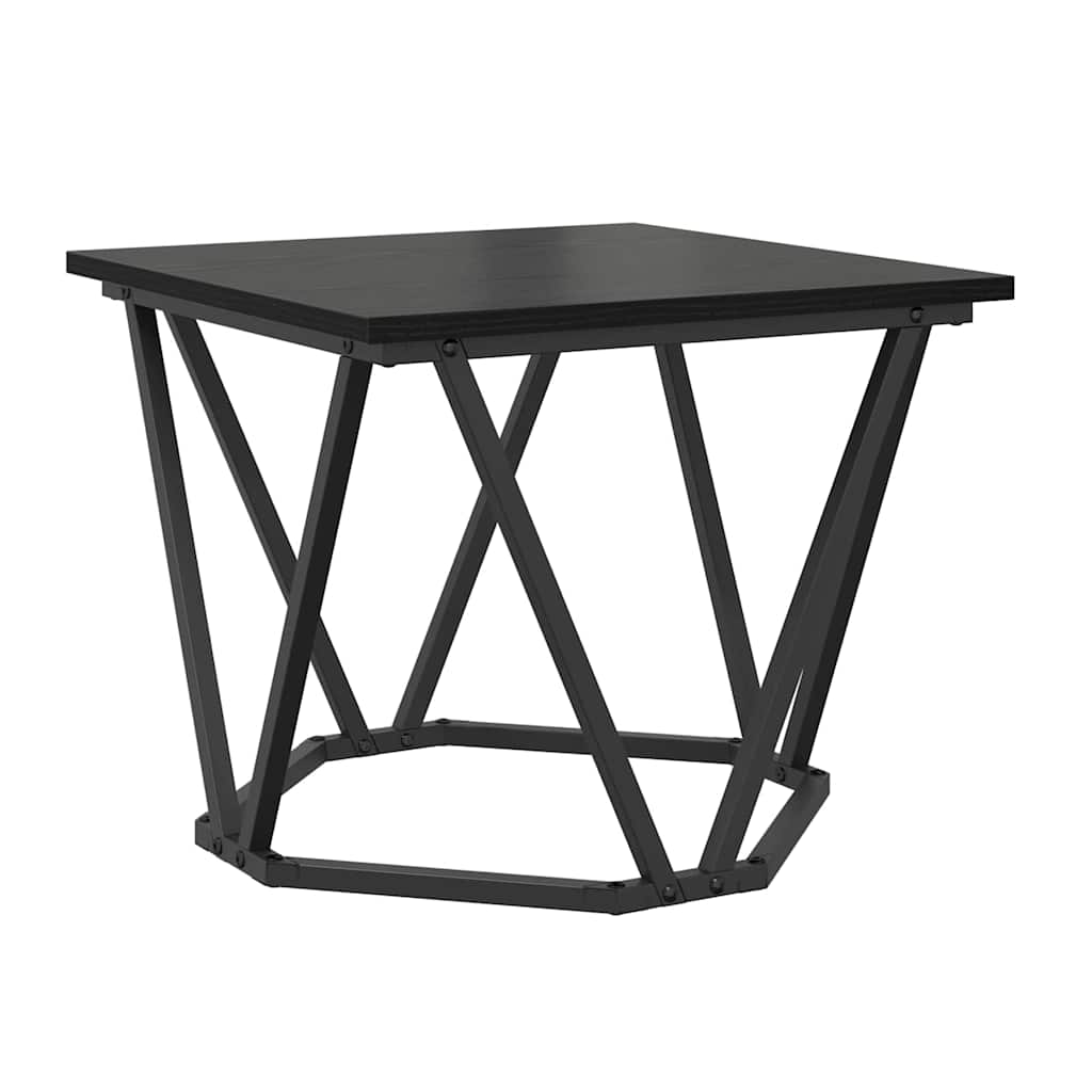 Sofabord 3 stk. Sort eg 50 x 50 x 40 cm Ingeniørtræ og stål