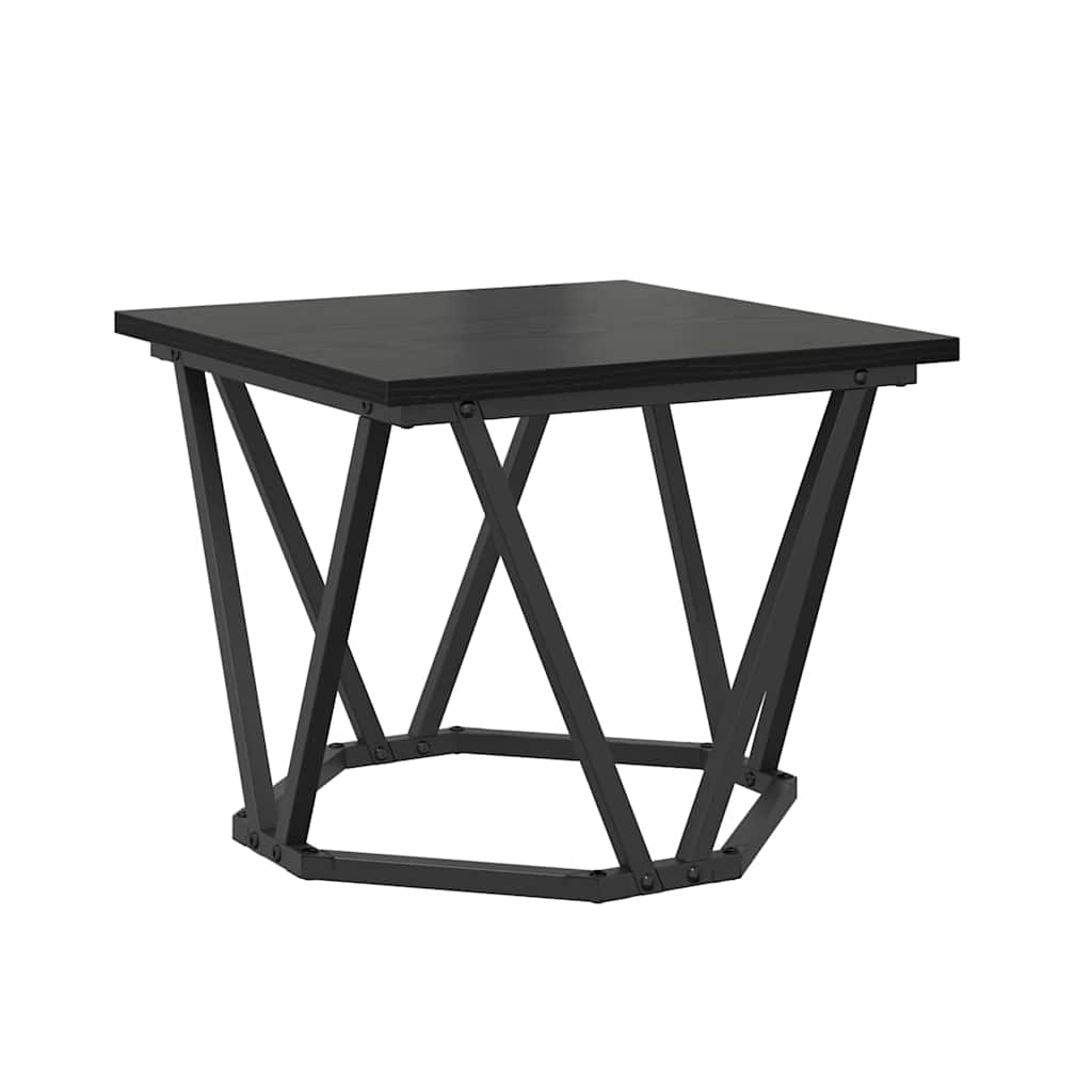 Sofabord 3 stk. Sort eg 50 x 50 x 40 cm Ingeniørtræ og stål