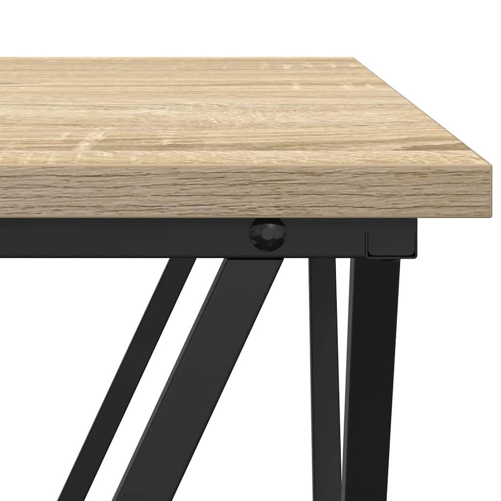 Sofabord 3 stk. Sonoma eg 50 x 50 x 40 cm Ingeniørtræ og stål