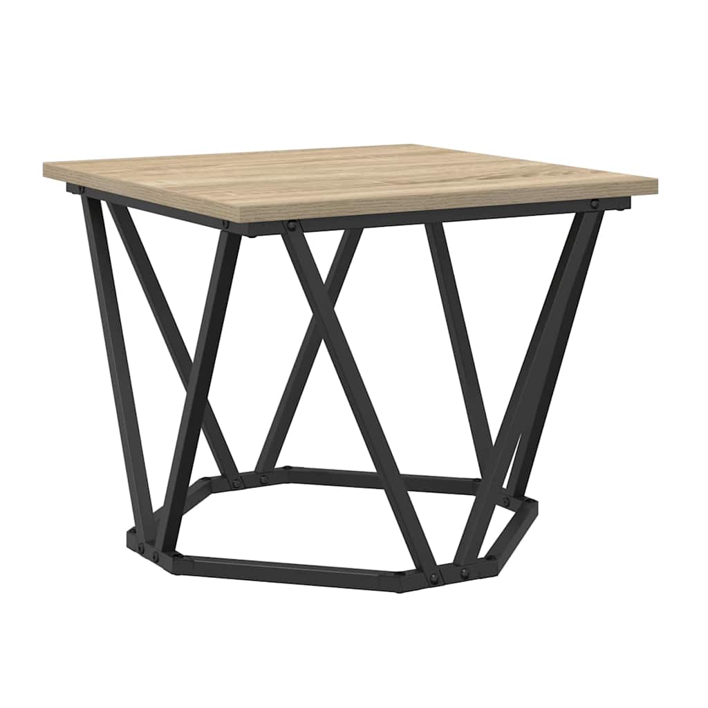 Sofabord 3 stk. Sonoma eg 50 x 50 x 40 cm Ingeniørtræ og stål