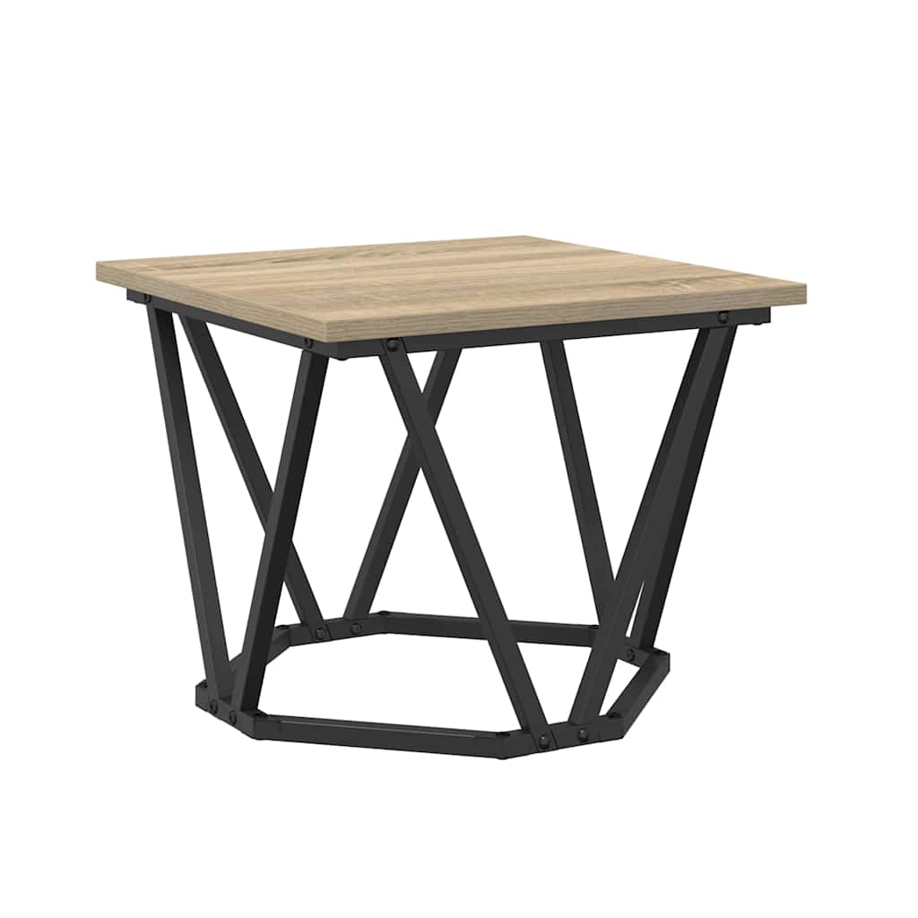 Sofabord 3 stk. Sonoma eg 50 x 50 x 40 cm Ingeniørtræ og stål