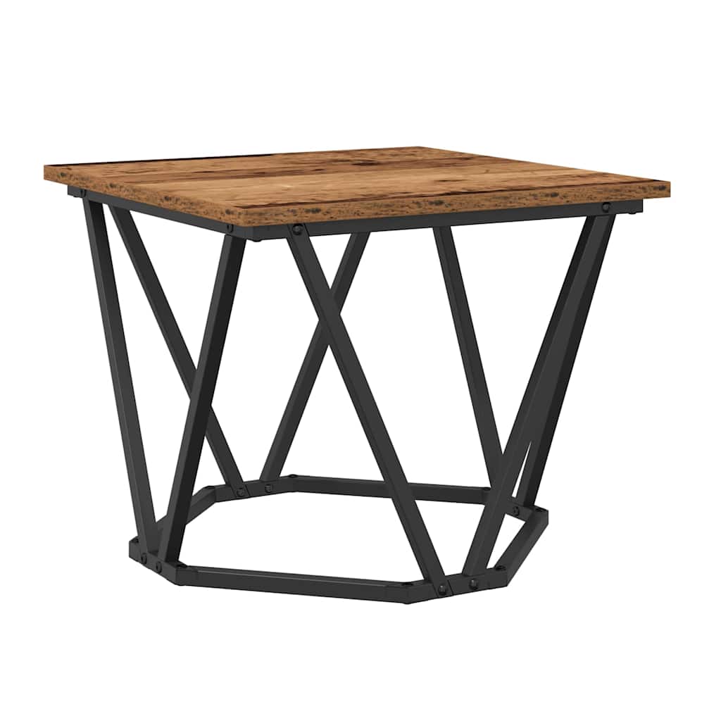 Sofabord 3 stk. Gammelt træ 50 x 50 x 40 cm Ingeniørtræ og stål