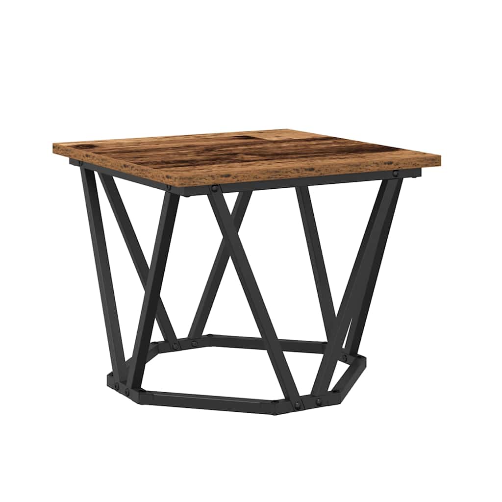 Sofabord 3 stk. Gammelt træ 50 x 50 x 40 cm Ingeniørtræ og stål