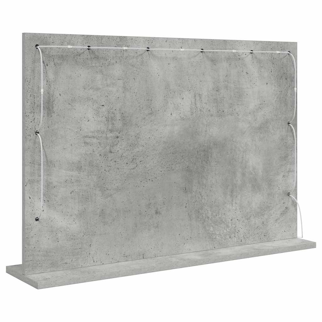 Vaskeskab Spejl Beton Grå 80 x 55 x 18 cm Rektangulær