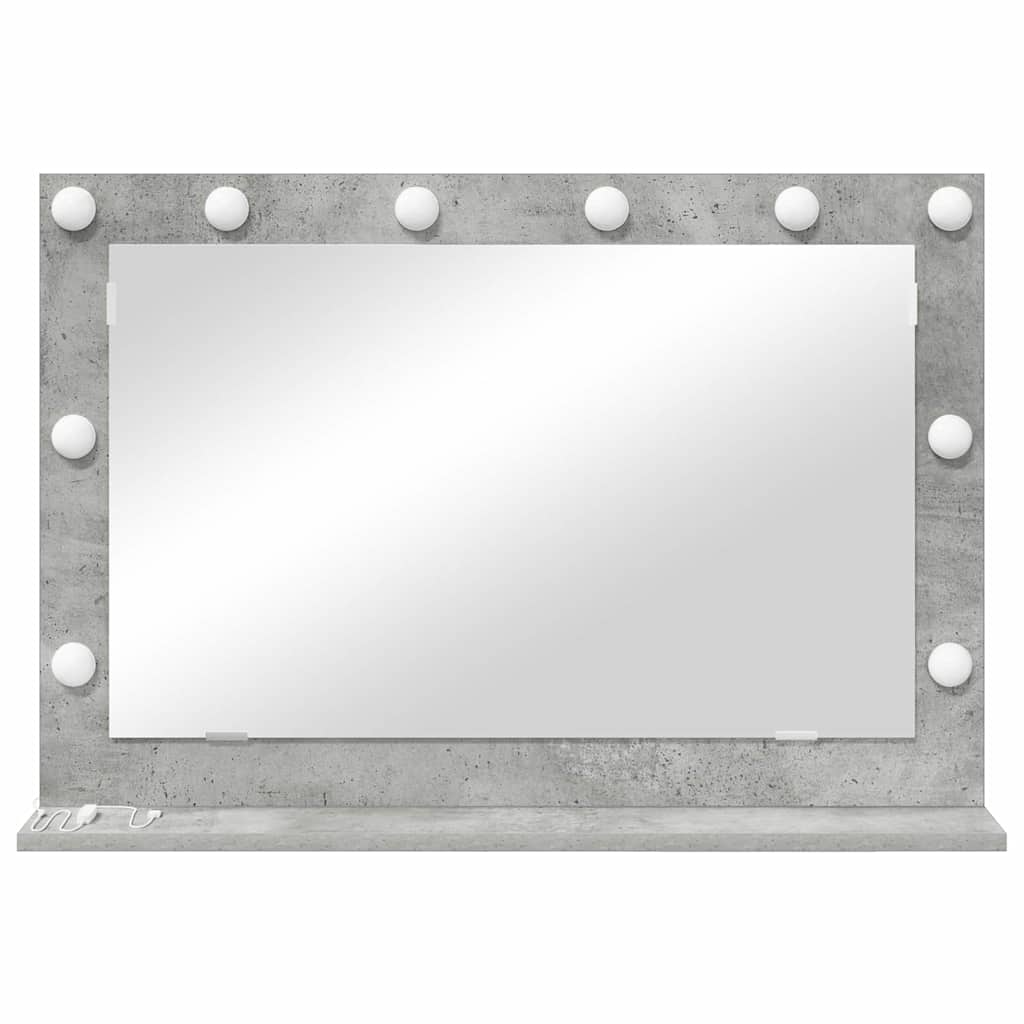 Vaskeskab Spejl Beton Grå 80 x 55 x 18 cm Rektangulær