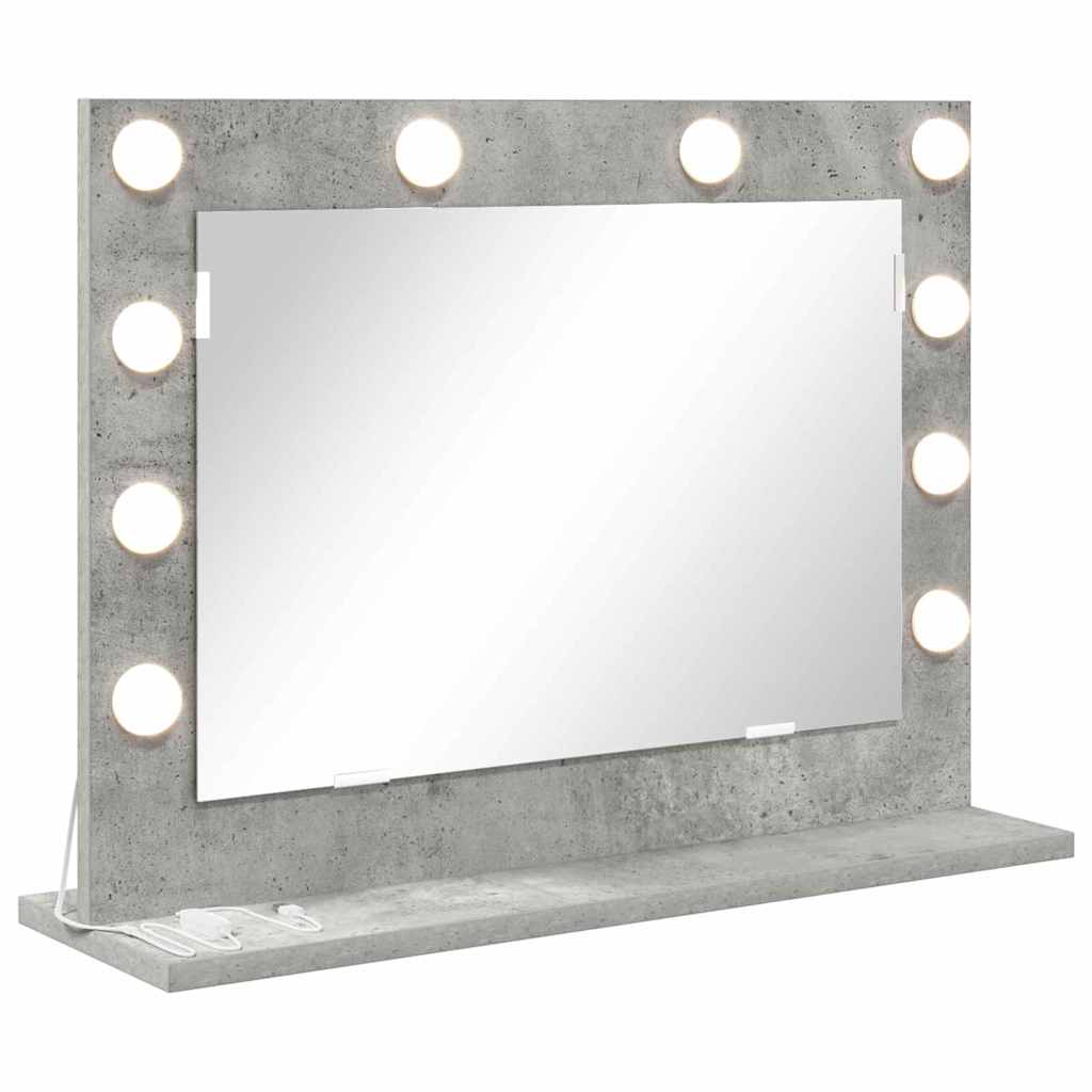 Vaskeskab Spejl Beton Grå 60 x 45 x 18 cm Rektangulær