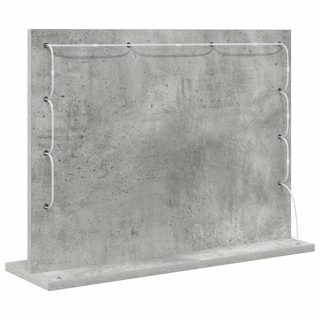 Vaskeskab Spejl Beton Grå 60 x 45 x 18 cm Rektangulær