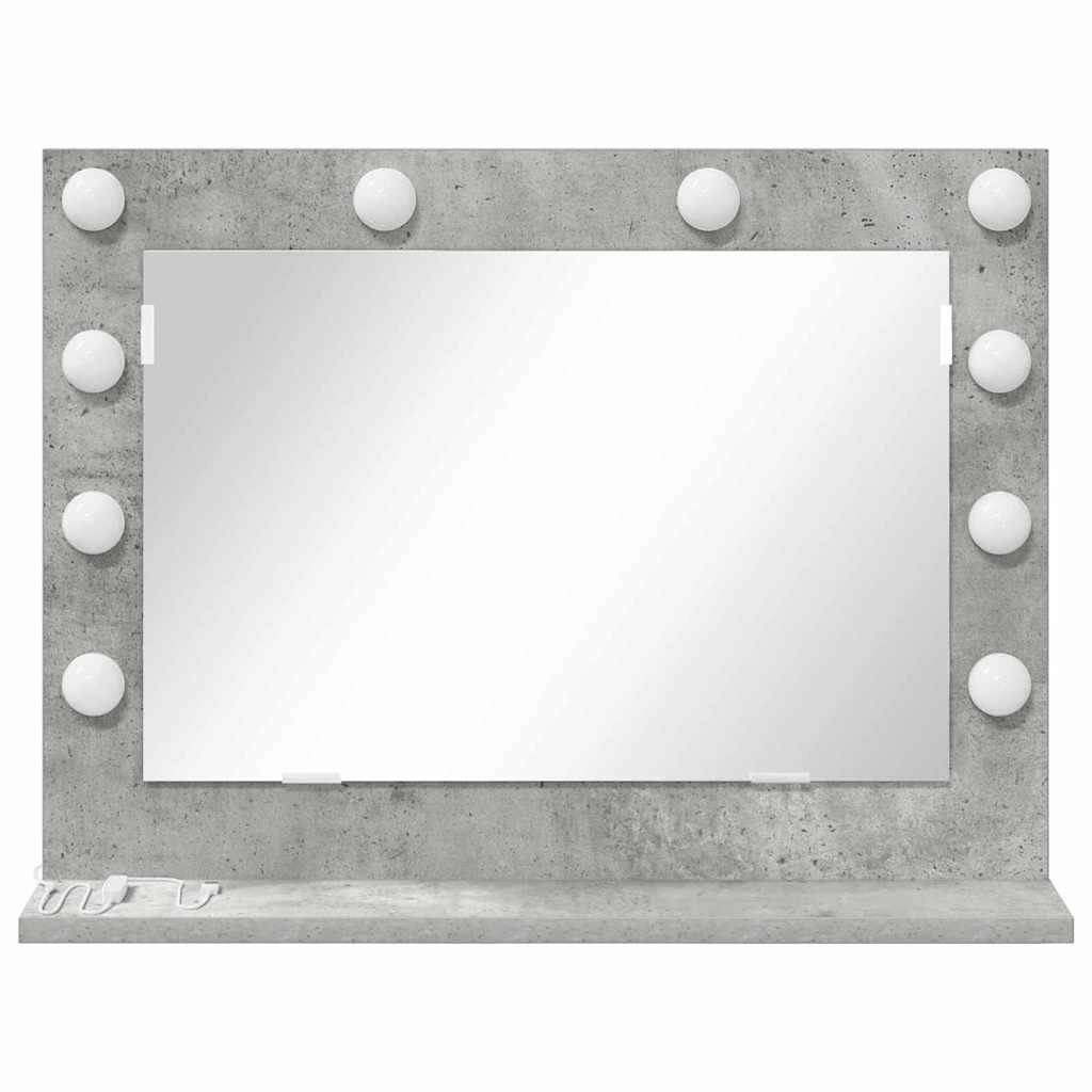 Vaskeskab Spejl Beton Grå 60 x 45 x 18 cm Rektangulær
