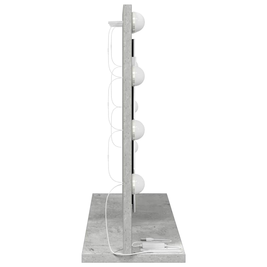 Vaskeskab Spejl Beton Grå 60 x 45 x 18 cm Rektangulær