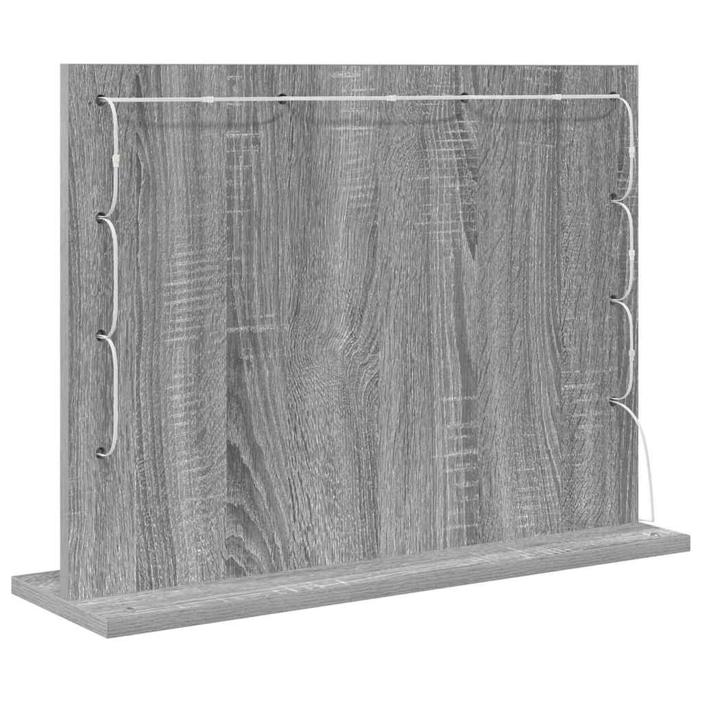Vaskeskab Spejl Grå Sonoma 60 x 45 x 18 cm Rektangulær