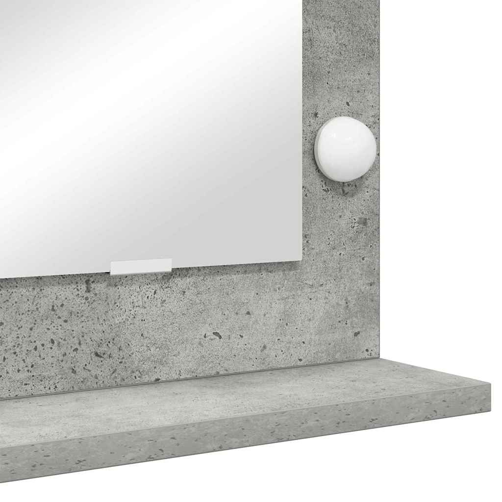Vaskeskab Spejl Beton Grå 80 x 45 x 18 cm Rektangulær