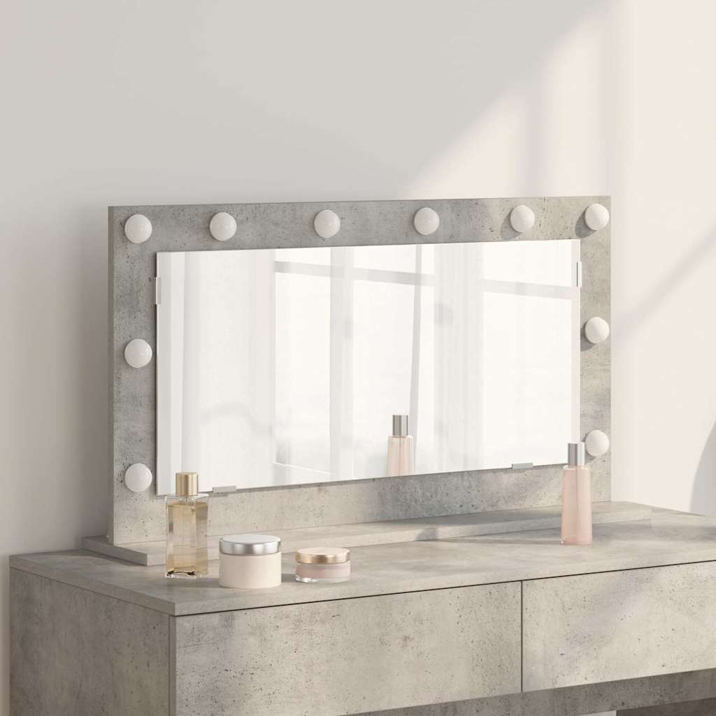 Vaskeskab Spejl Beton Grå 80 x 45 x 18 cm Rektangulær