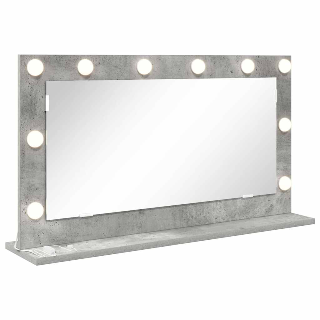 Vaskeskab Spejl Beton Grå 80 x 45 x 18 cm Rektangulær