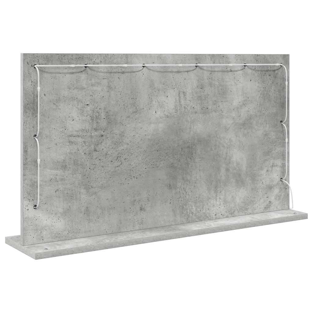 Vaskeskab Spejl Beton Grå 80 x 45 x 18 cm Rektangulær