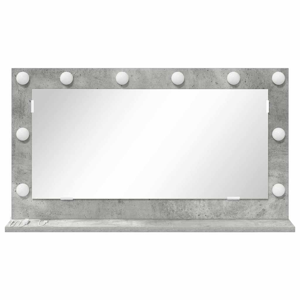 Vaskeskab Spejl Beton Grå 80 x 45 x 18 cm Rektangulær