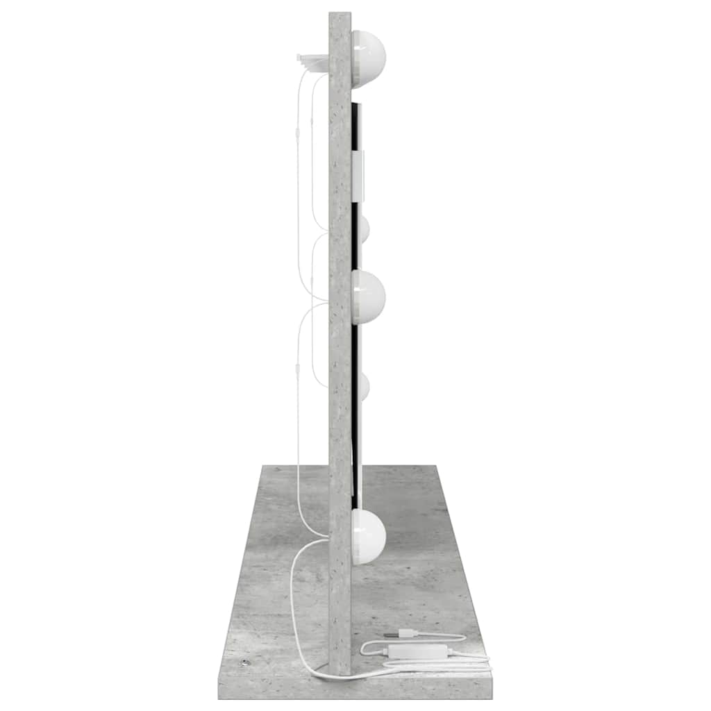 Vaskeskab Spejl Beton Grå 80 x 45 x 18 cm Rektangulær