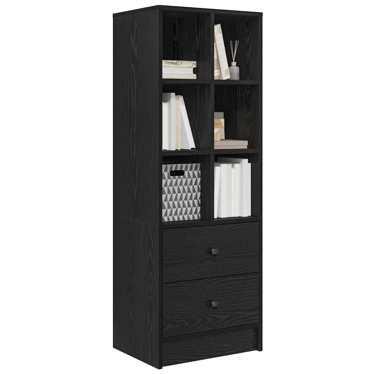 Highboard med skuffe Sort eg 45,5 x 34 x 127 cm