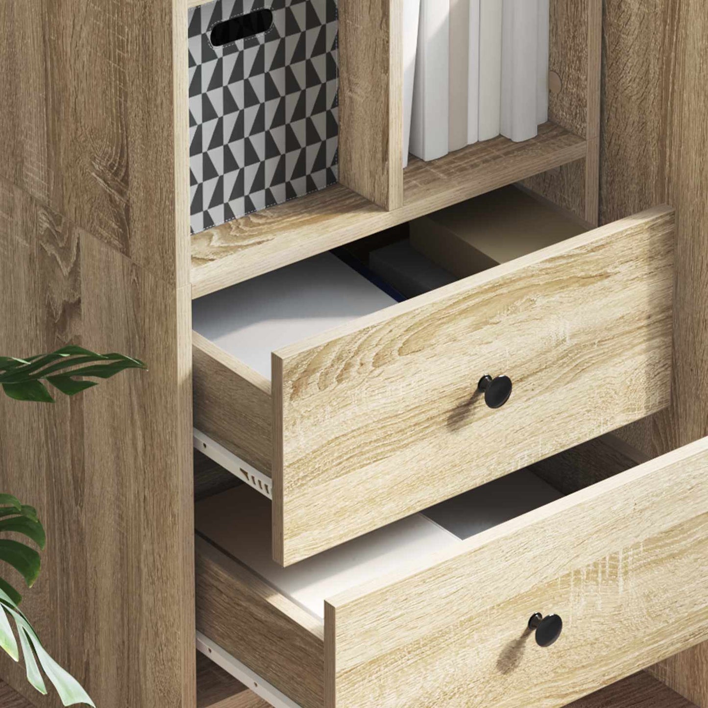 Highboard med skuffe Sonoma eg 45,5 x 34 x 127 cm
