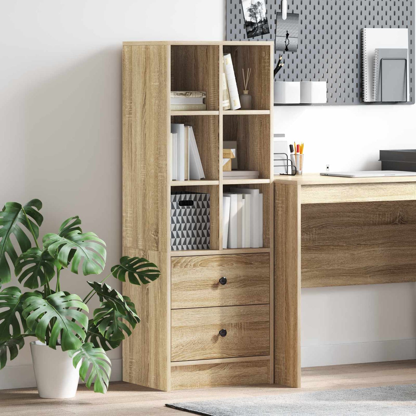 Highboard med skuffe Sonoma eg 45,5 x 34 x 127 cm