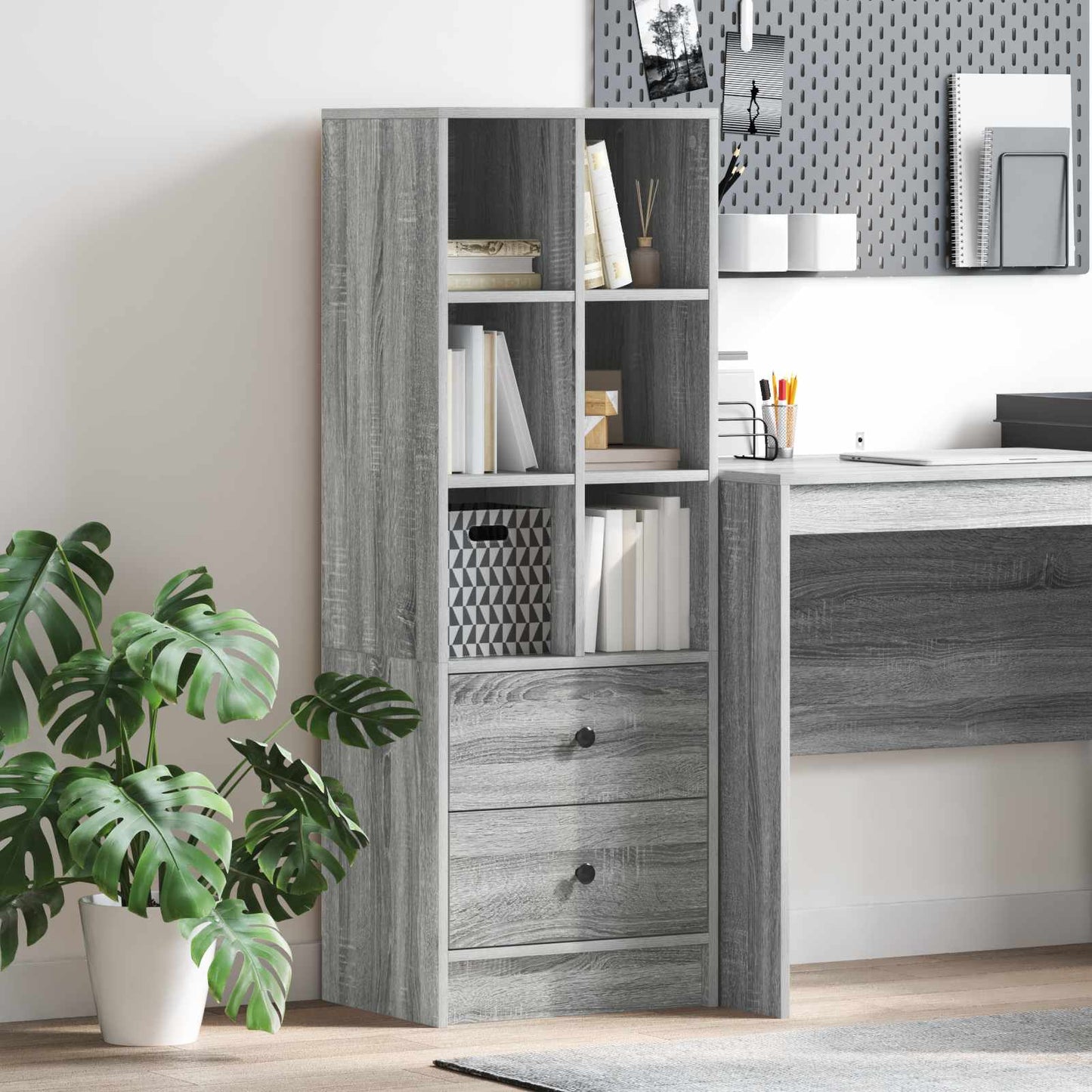 Highboard med skuffe Grå Sonoma 45,5 x 34 x 127 cm