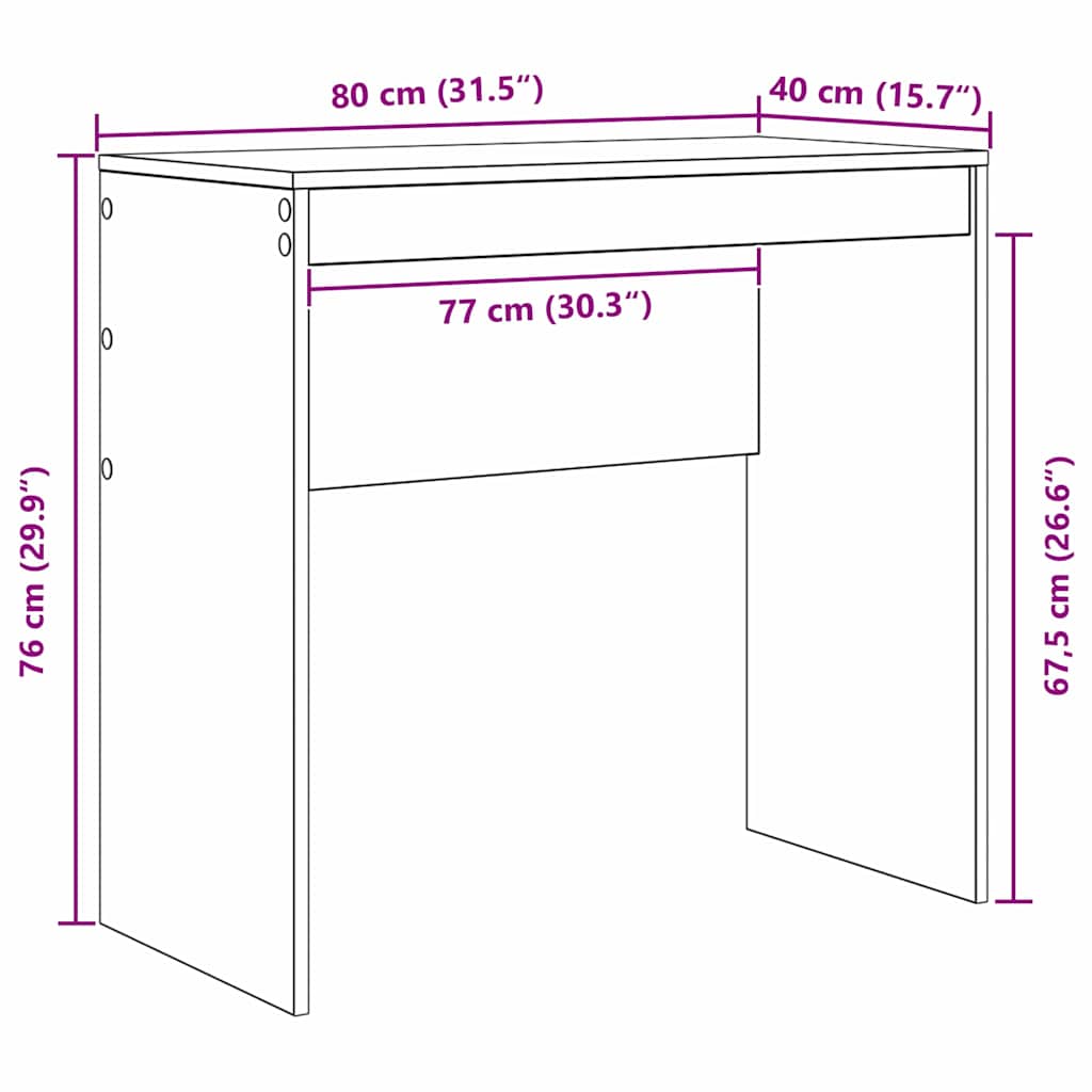 Bord Sort eg 80 x 40 x 76 cm