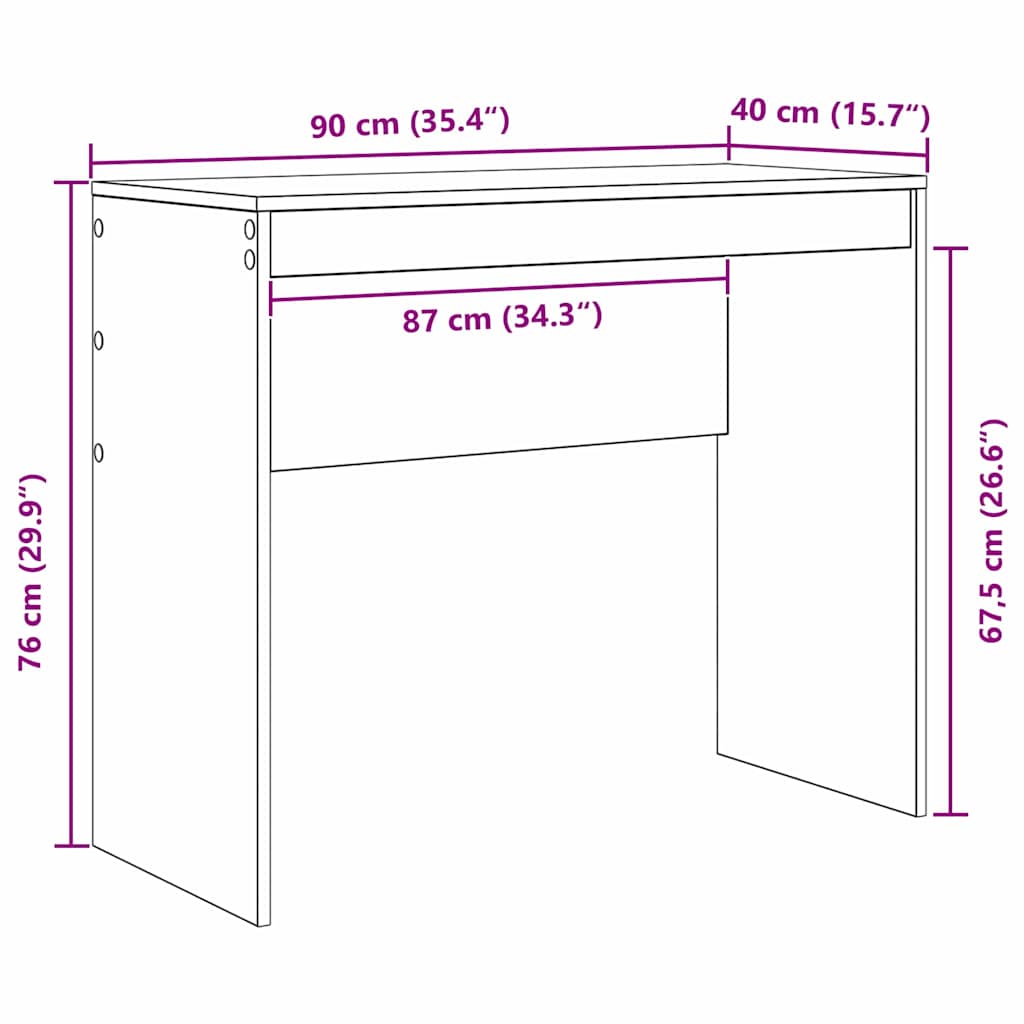 Bord Gammelt træ 90 x 40 x 76 cm
