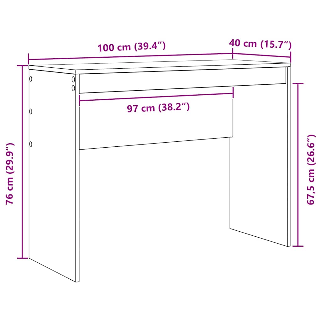 Bord Sonoma eg 100 x 40 x 76 cm