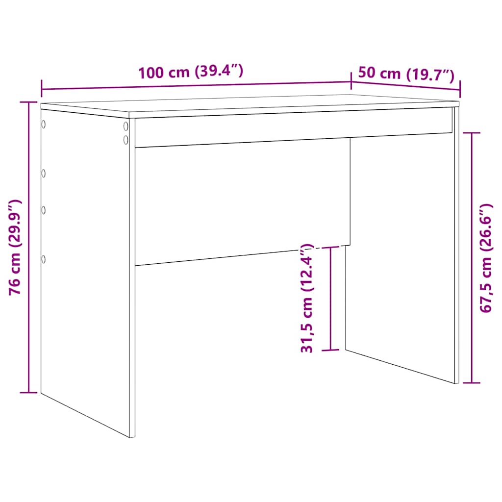 Bord Hvid 100 x 50 x 76 cm