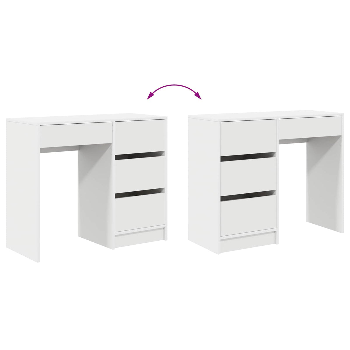 Bord Hvid Konstrueret træ 90 x 37.5 x 75 cm