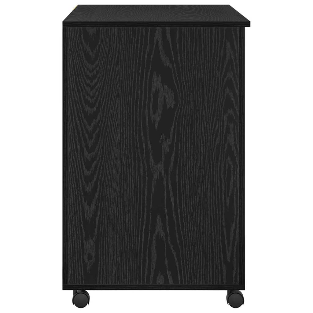 Skrivebord med Hjul Sort eg Konstrueret træ 91 x 50 x 77 cm