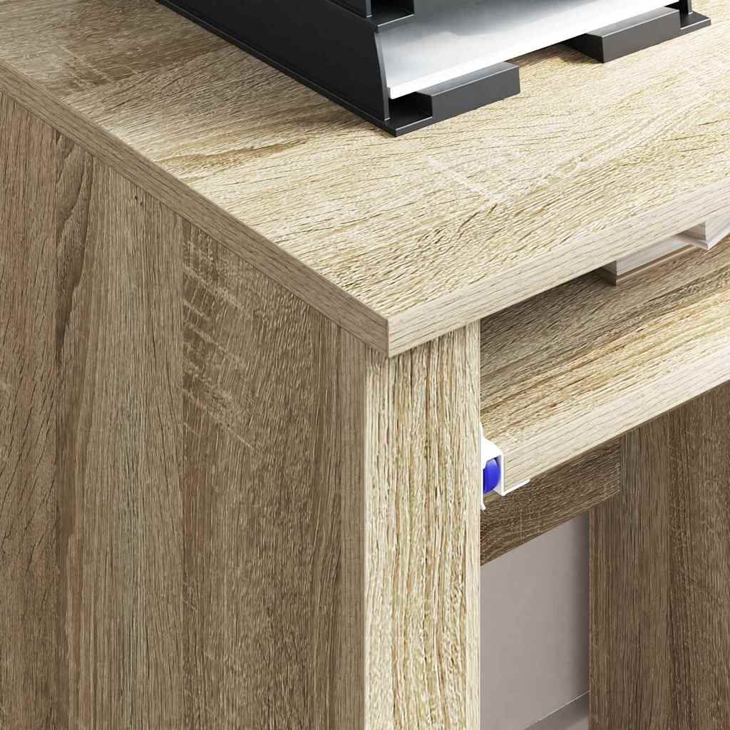 Skrivebord med Hjul Sonoma eg Konstrueret træ 91 x 50 x 77 cm