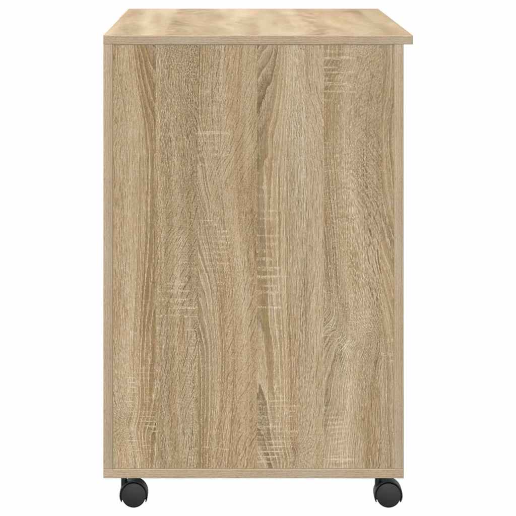 Skrivebord med Hjul Sonoma eg Konstrueret træ 91 x 50 x 77 cm