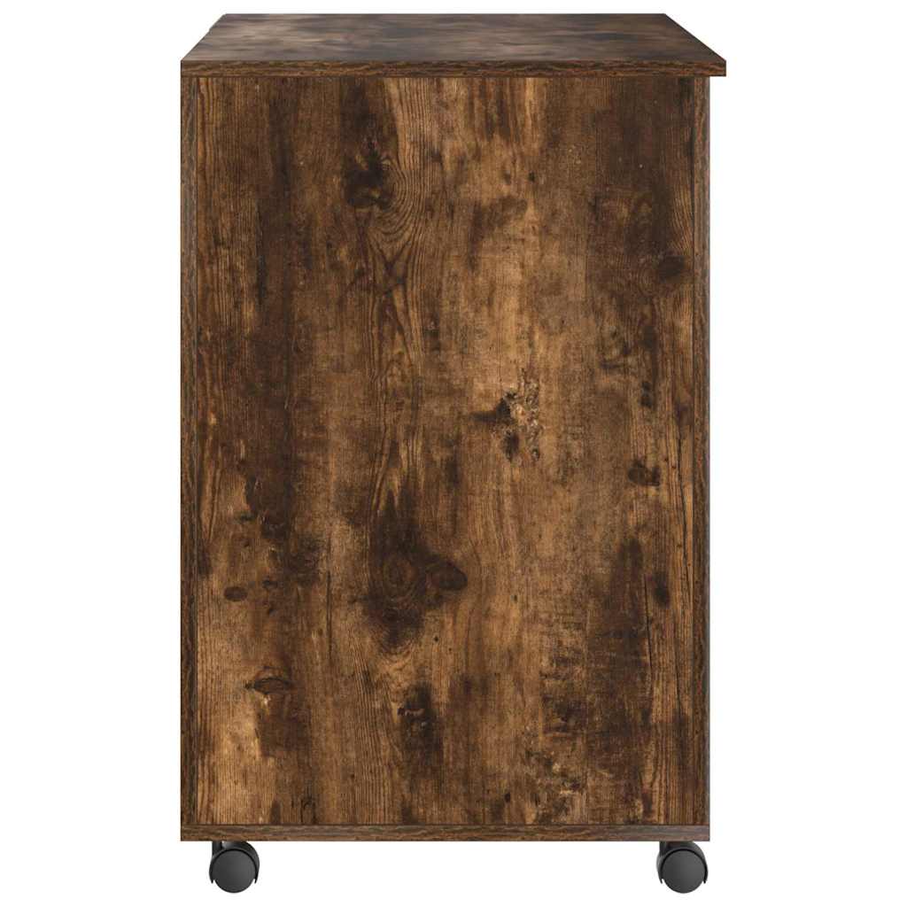 Skrivebord med Hjul Røget eg Konstrueret træ 91 x 50 x 77 cm