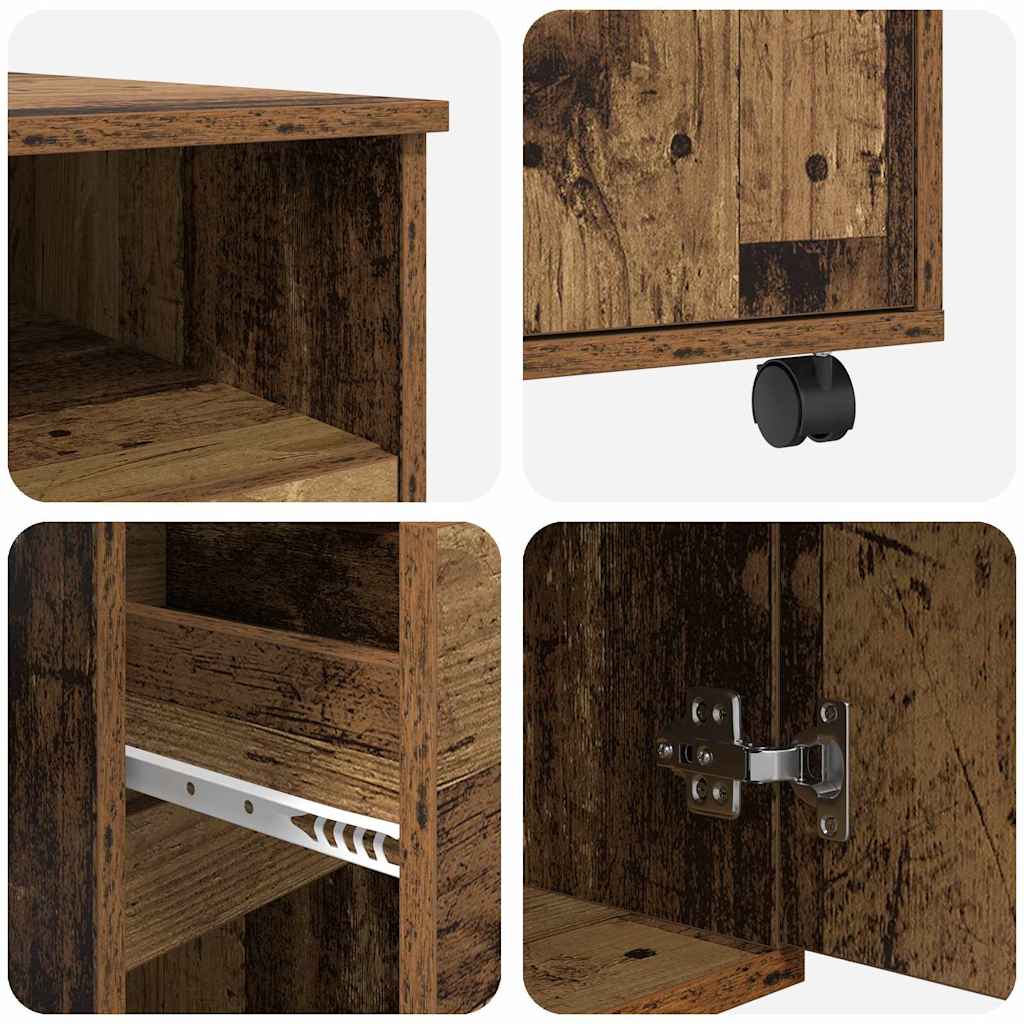 Skrivebord med Hjul Gammelt træ Konstrueret træ 91 x 50 x 77 cm