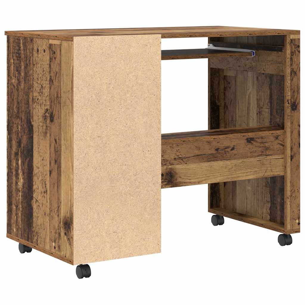 Skrivebord med Hjul Gammelt træ Konstrueret træ 91 x 50 x 77 cm