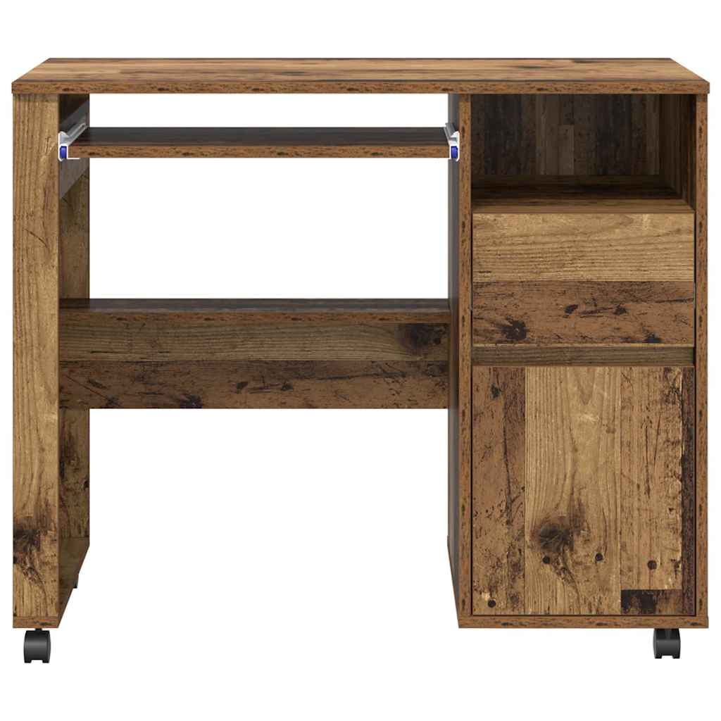 Skrivebord med Hjul Gammelt træ Konstrueret træ 91 x 50 x 77 cm
