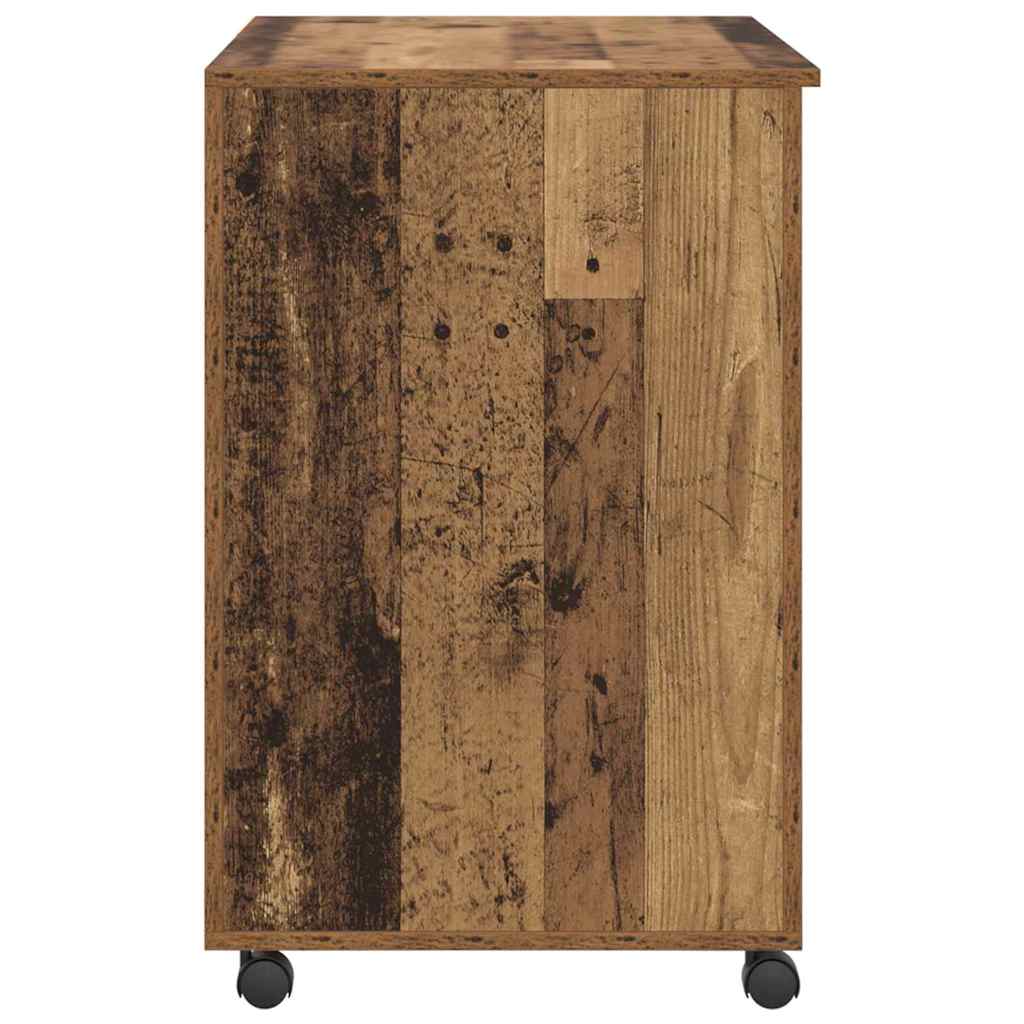 Skrivebord med Hjul Gammelt træ Konstrueret træ 91 x 50 x 77 cm
