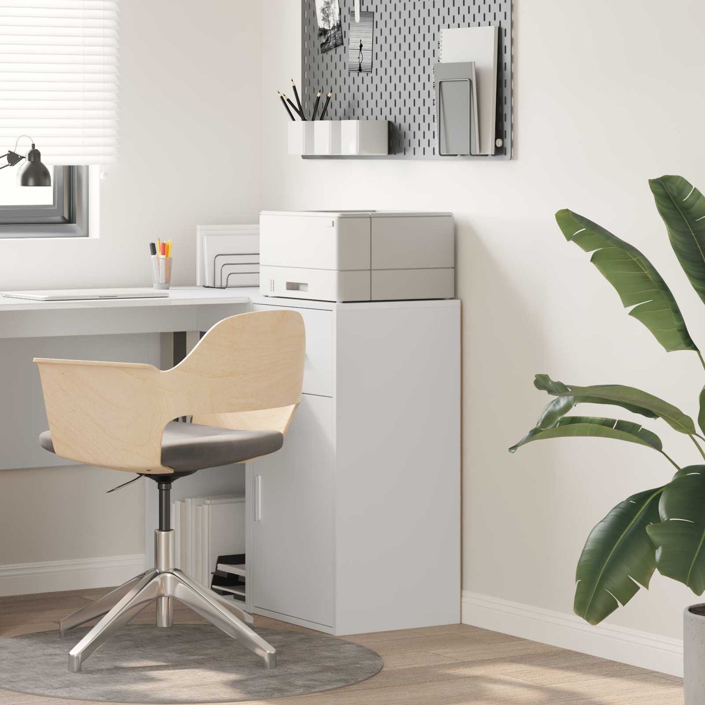 Sideboard med skuffe Hvid 38 x 34 x 75 cm