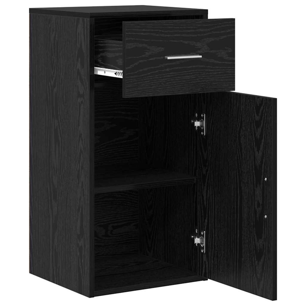 Sideboard med skuffe Sort eg 38 x 34 x 75 cm