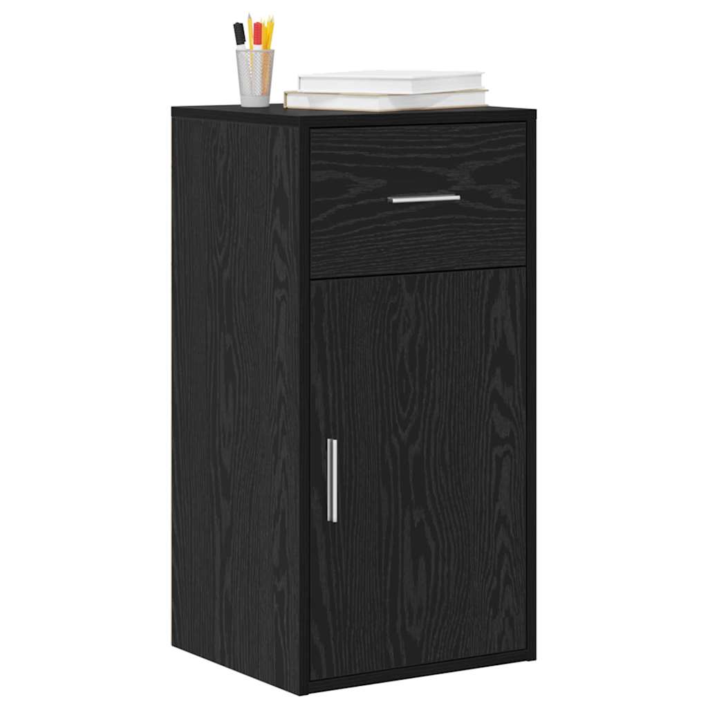 Sideboard med skuffe Sort eg 38 x 34 x 75 cm