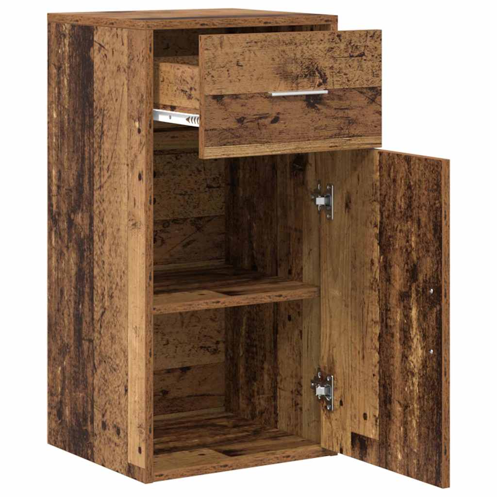 Sideboard med skuffe Gammelt træ 38 x 34 x 75 cm