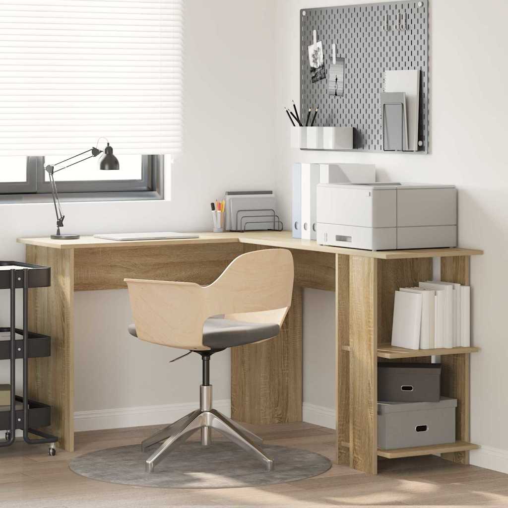 Hjørneskrivebord Sonoma eg Konstrueret træ 140 x 113,5 x 75 cm
