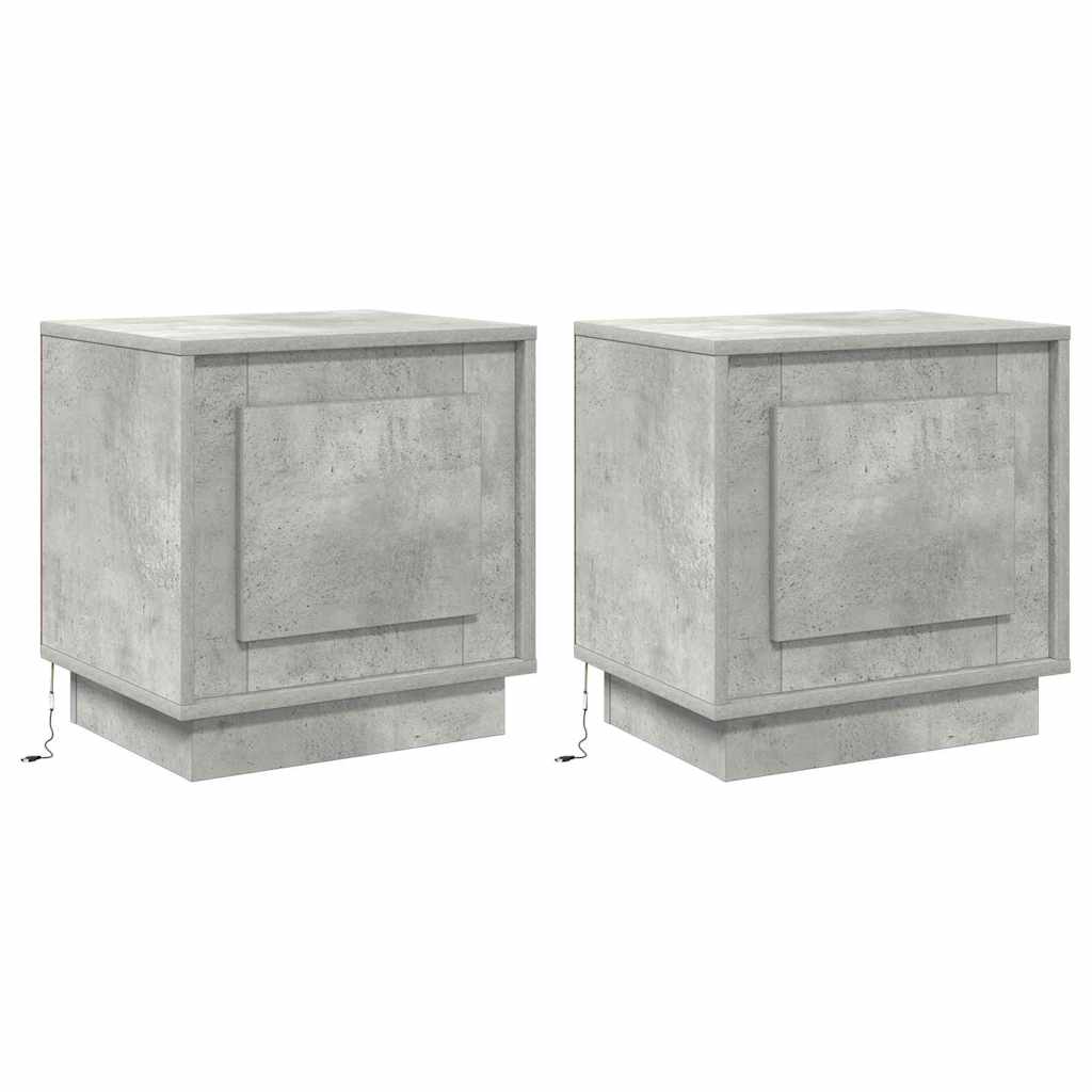 Natskab 2 stk. Beton Grå 44 x 34,5 x 45 cm Konstrueret træ