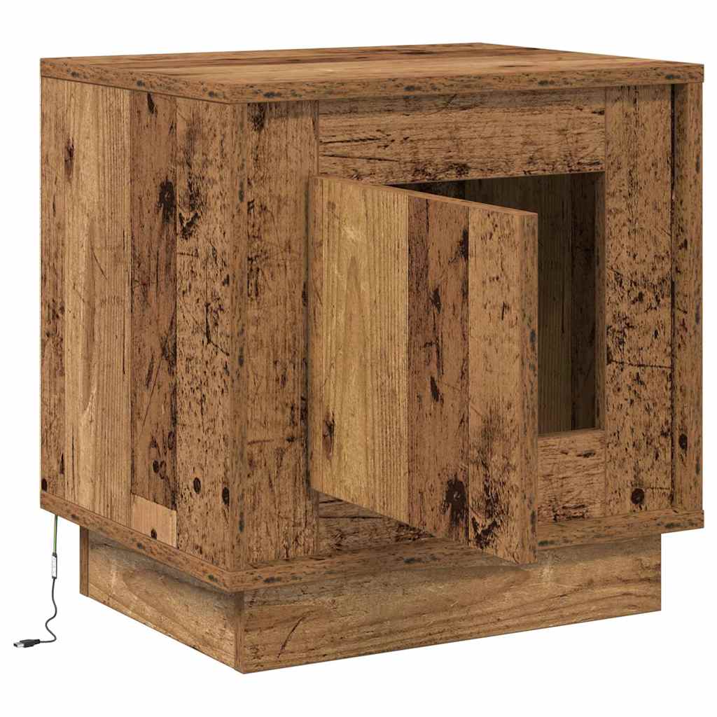 Natskab 2 stk. Gammelt træ 44 x 34,5 x 45 cm Konstrueret træ