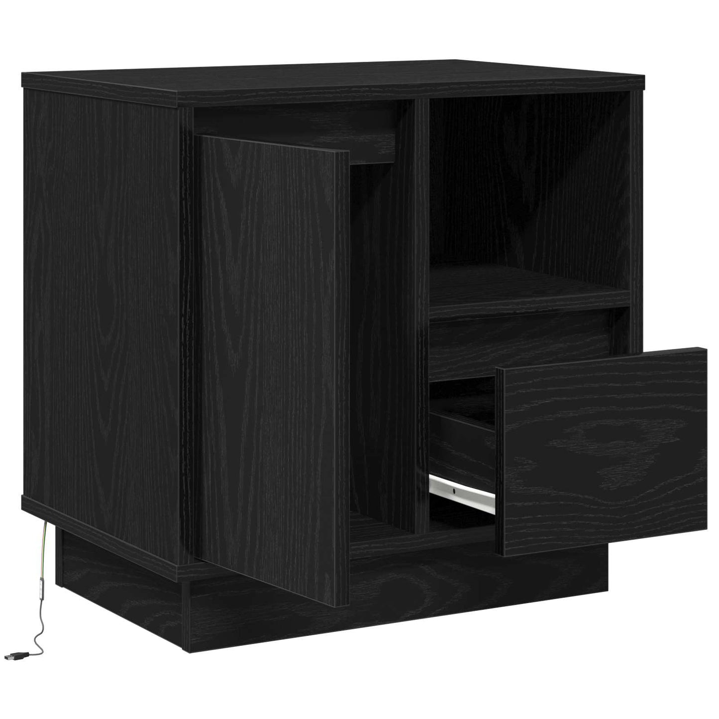 Natskab Sort eg 50 x 34,5 x 50 cm. Konstrueret træ