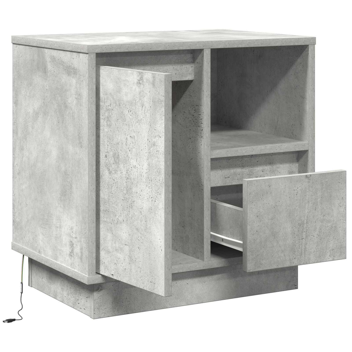 Natskab Beton Grå 50 x 34,5 x 50 cm. Konstrueret træ