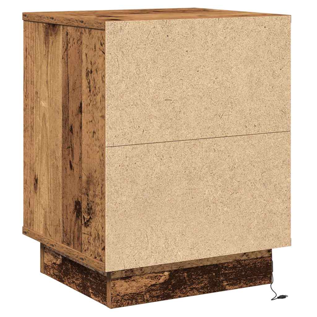 Natskab 2 stk. Gammelt træ 39 x 34,5 x 50 cm Konstrueret træ